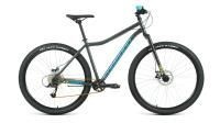 Велосипед FORWARD SPORTING 29 X D (29" 9 ск. рост. 19") 2022, темно-серый/зеленый, RBK22FW29972