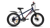 Велосипед FORWARD UNIT 20 3.2 D (20" 6 ск. рост. 10.5") 2022, темно-синий/красный, RBK22FW20832