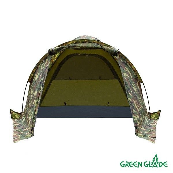 Палатка Green Glade Army 2 компактная, тент с защитой от солнечных лучей