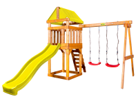 Детская игровая площадка Babygarden Play 2 Y с качелями и светло-зеленой горкой