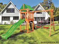Детская игровая площадка Babygarden Play 2 LG с качелями и светло-зеленой горкой