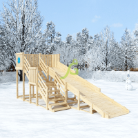 Детская деревянная зимняя горка "IgraGrad Snow Fox", скат 5,9 м без окраски