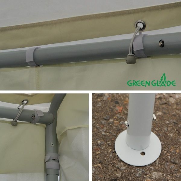 Тент-шатер Green Glade LX-SC-3054 4х4х2,8 м. с окнами, складной, белый