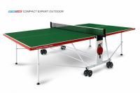 Теннисный стол Start Line Compact EXPERT Outdoor GREEN, любительский, всепогодный, складной, с сеткой