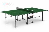 Теннисный стол Start Line Olympic GREEN, любительский, для помещений, складной, с сеткой