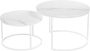 Набор кофейных столиков Tango белый мрамор с белыми ножками, 2шт