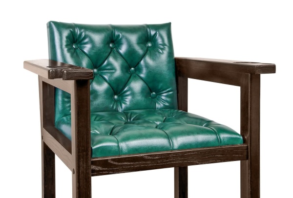 Кресло бильярдное из ясеня (мягкое сиденье + мягкая спинка, цвет черный орех)