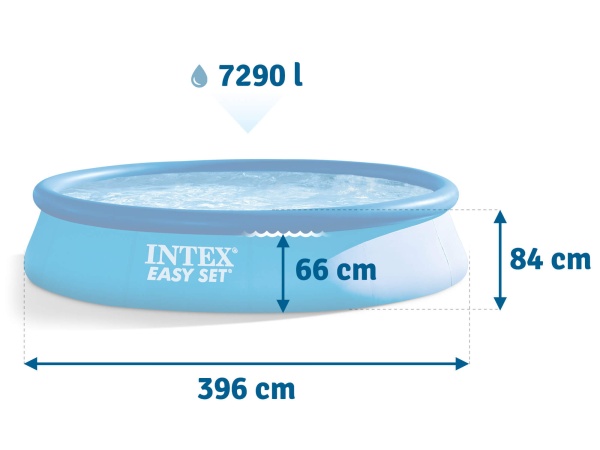 Бассейн надувной круглый Intex EASY SET 28142NP, 396x84см, фильтр-насос, 7290 л