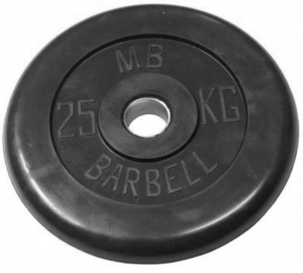 Диск обрезиненный 31 мм 25 кг Mb Barbell