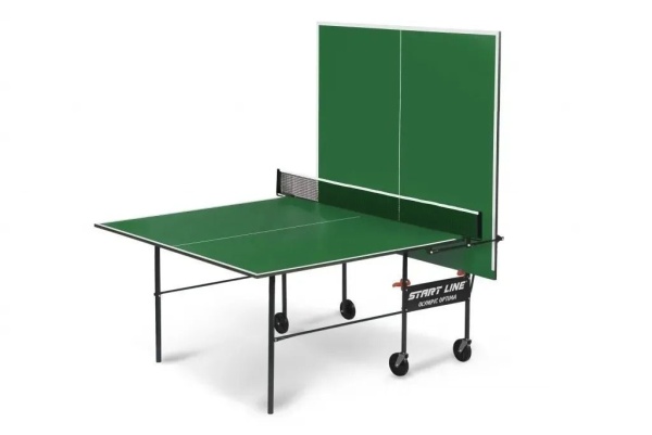 Теннисный стол Start Line Olympic Optima GREEN, любительский, для помещений, складной, с сеткой