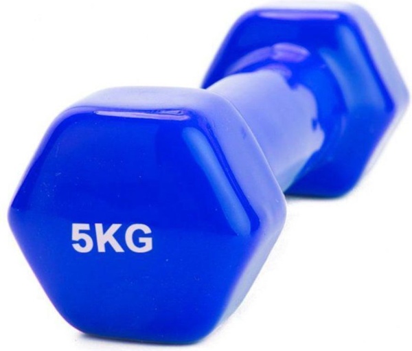 Набор гантелей обрезиненных Bradex SF 0871 по 5 кг, синие, 2 шт.