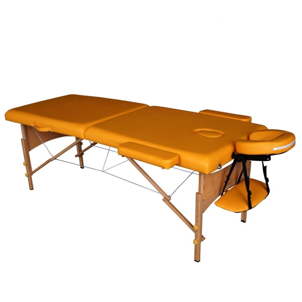 Массажный стол DFC NIRVANA, Relax, дерев. ножки, цвет горчичный (Mustard)