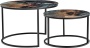 Набор кофейных столиков Tango космический (стекло с фотопечатью) с чёрными ножками, 2шт