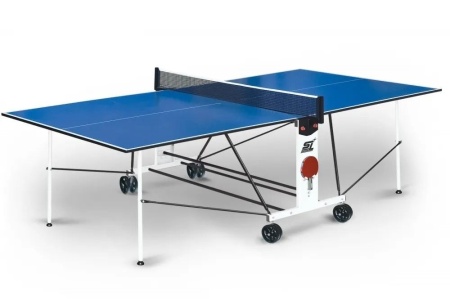 Теннисный стол Start Line Compact LX BLUE модель 2022 года, любительский, для помещений, складной, регулируемый по высоте, с сеткой