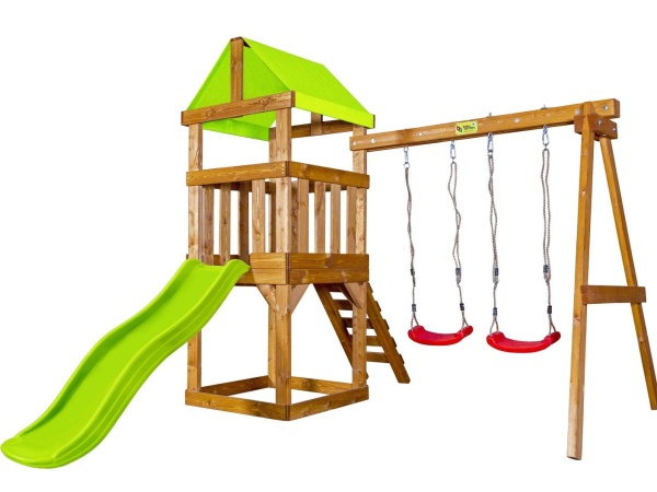 Детская игровая площадка Babygarden Play 1 LG с качелями и светло-зеленой горкой