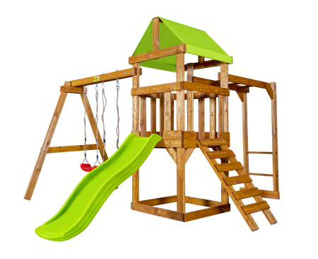 Детская игровая площадка Babygarden play 3 LG с рукоходом и светло-зеленой горкой