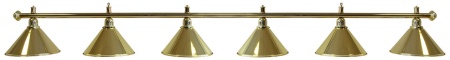 Лампа на шесть плафонов «Elegance» (золотистая штанга, золотистый плафон D35см)