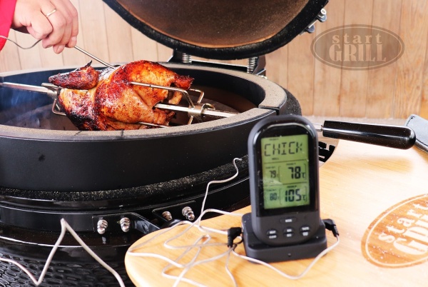 Вертел Start Grill для керамических грилей 23/24", антипригарный, на батарейках