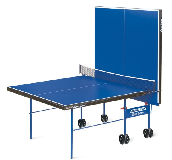 Теннисный стол Start Line Game Indoor BLUE, любительский, для помещений, складной, с сеткой