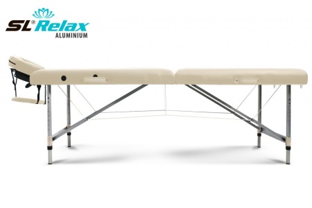 Массажный стол Start Line Relax Aluminium beige, складной, регулируемый по высоте, до 250 кг.