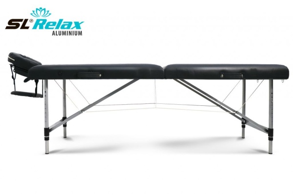 Массажный стол Start Line Aluminium Relax black, складной, регулируемый по высоте, до 250 кг.