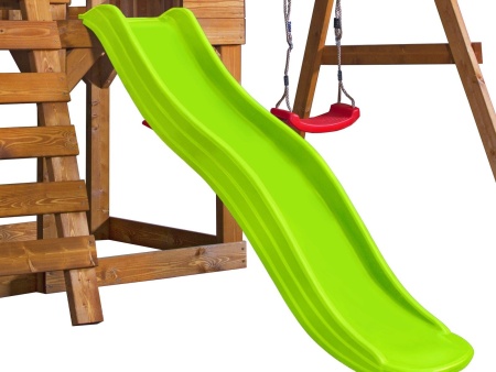 Детская игровая площадка Babygarden play 5 LG с турником, веревочной лестницей, закрытым балконом и светло-зеленой горкой