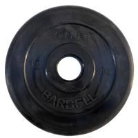 Диск обрезиненный, чёрного цвета, 51 мм, 10 кг  Atlet