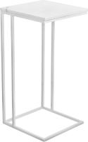 Придиванный столик Loft 35x35см, белый мрамор с белыми ножками