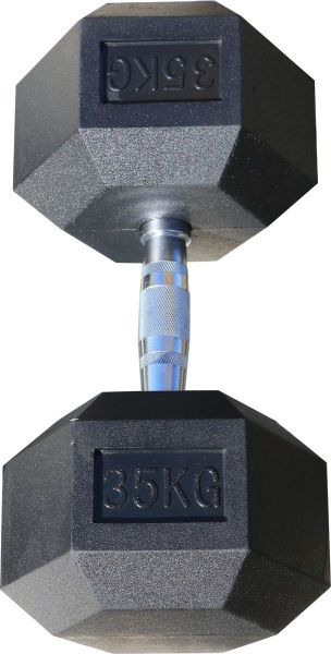 Гантель гексагональная обрезиненная PROFI-FIT 35 кг